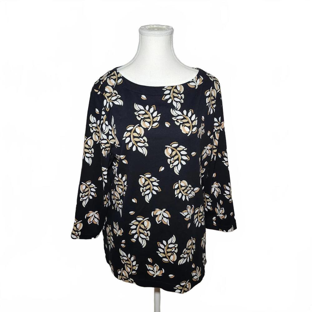 Croft & Barrow XL Women's Black Floral Top